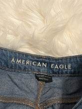Load image into Gallery viewer, Size 14 American Eagle Comfort Stretch Waistband Distressed Denim Plus Size Mom Jeans

