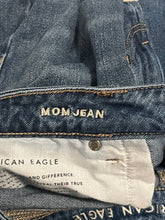 Load image into Gallery viewer, Size 14 American Eagle Comfort Stretch Waistband Distressed Denim Plus Size Mom Jeans
