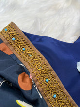 Load image into Gallery viewer, Medium Judith March Navy Blue Polka Dot Embroidered Beaded Bird Boho Dress
