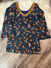 Load image into Gallery viewer, Medium Judith March Navy Blue Polka Dot Embroidered Beaded Bird Boho Dress
