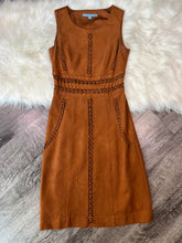 Load image into Gallery viewer, Size 0 Antonio Melani Faux Leather Boho Western Sleeveless Sheath Dress
