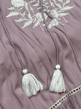Load image into Gallery viewer, Large Gianni Bini Purple white Embroidered Tassel Tunic Top
