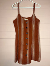 Load image into Gallery viewer, Large Entro Orange Striped Linen Button Front Dress
