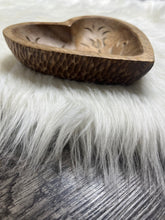 Load image into Gallery viewer, Boho Wooden Floral Heart Dough Bowl
