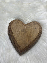 Load image into Gallery viewer, Boho Wooden Floral Heart Dough Bowl
