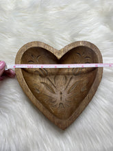 Load image into Gallery viewer, Boho Wooden Floral Heart Dough Bowl
