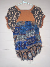 Load image into Gallery viewer, Small Umgee Orange Boho Floral Print Short Sleeve Top
