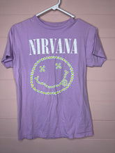 Load image into Gallery viewer, Kids Medium Nirvana Purple Floral Short Sleeve Graphic T-Shirt
