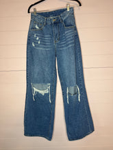 Load image into Gallery viewer, Small SHEIN High Rise Wide Leg Distressed Denim Jeans
