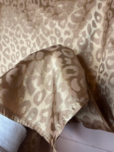 Load image into Gallery viewer, Large SHEIN Rose Gold Tan Leopard Satin Slip Skirt
