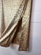 Load image into Gallery viewer, Large SHEIN Rose Gold Tan Leopard Satin Slip Skirt

