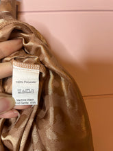 Load image into Gallery viewer, Large SHEIN Rose Gold Tan Leopard Satin Slip Skirt
