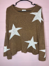Load image into Gallery viewer, Large Promesa Brown &amp; White Star Sweater
