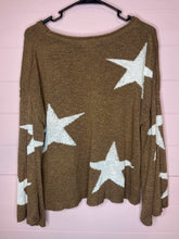 Load image into Gallery viewer, Large Promesa Brown &amp; White Star Sweater
