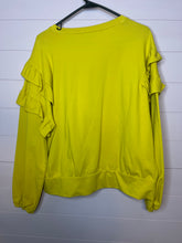 Load image into Gallery viewer, XL Ann Taylor Yellow Ruffle Sleeve Sweatshirt
