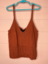 Load image into Gallery viewer, Medium Urban Heritage Boho Orange Crochet Crop Tank Top
