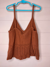 Load image into Gallery viewer, Medium Urban Heritage Boho Orange Crochet Crop Tank Top
