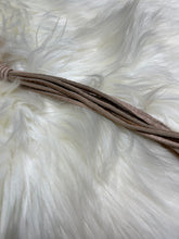 Load image into Gallery viewer, Long Sparkly Pink Tan Leather Fringe Long Necklace
