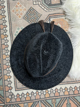Load image into Gallery viewer, Altar’d State Black Hat With Braided Brown Rope
