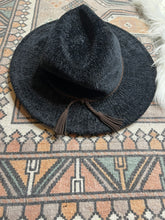 Load image into Gallery viewer, Altar’d State Black Hat With Braided Brown Rope
