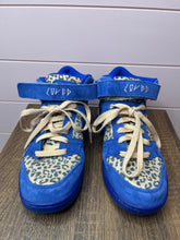 Load image into Gallery viewer, Size 9 Nike ID Custom Made Blue &amp; Peach Leopard Print High Top Sneakers
