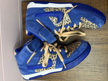 Load image into Gallery viewer, Size 9 Nike ID Custom Made Blue &amp; Peach Leopard Print High Top Sneakers
