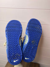 Load image into Gallery viewer, Size 9 Nike ID Custom Made Blue &amp; Peach Leopard Print High Top Sneakers
