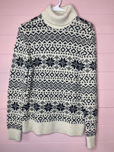 Load image into Gallery viewer, Medium H&amp;M Tan &amp; Black Printed Turtle Neck Sweater
