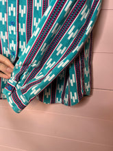 Load image into Gallery viewer, Medium Roper Vintage Women’s Western Pink &amp; Teal Cowgirl Long Sleeve Button Up Shirt
