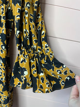 Load image into Gallery viewer, Size 20 Eloquii Elements Plus Size Leopard Ruffle Tie Neck Long Sleeve Dress
