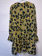 Load image into Gallery viewer, Size 20 Eloquii Elements Plus Size Leopard Ruffle Tie Neck Long Sleeve Dress
