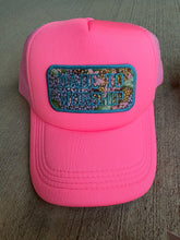 Load image into Gallery viewer, Wholesale Trucker Hats with Thrifted Fabric Embroidered Patches
