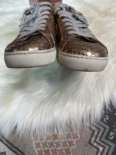 Load image into Gallery viewer, Size 7.5 Steven By Steve Madden Gold Metallic Leather Sneakers
