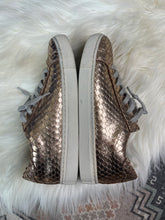 Load image into Gallery viewer, Size 7.5 Steven By Steve Madden Gold Metallic Leather Sneakers
