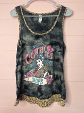Load image into Gallery viewer, Medium Lucky &amp; Blessed Tye Die Leopard Cowboys Serape Print Western Punchy Tank Top
