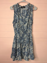 Load image into Gallery viewer, Medium Fab’rik Boho Blue White Ruffle Dress
