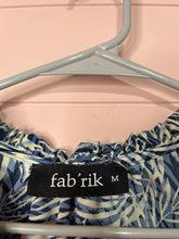 Load image into Gallery viewer, Medium Fab’rik Boho Blue White Ruffle Dress
