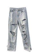 Load image into Gallery viewer, 10 Short American Eagle Super High Rise Baggy Straight Denim Jeans

