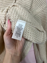 Load image into Gallery viewer, 2XL The Zig Zag Stripe Plus Size Tan Knit Hooded Peplum Top
