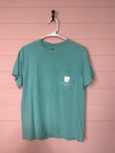 Load image into Gallery viewer, Small Comfort Colors Teal Calamity Jane’s Apparel Arkansas State Of Mind Short Sleeve Graphic T-Shirt
