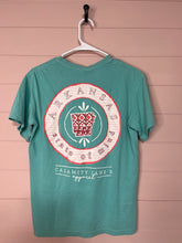 Load image into Gallery viewer, Small Comfort Colors Teal Calamity Jane’s Apparel Arkansas State Of Mind Short Sleeve Graphic T-Shirt
