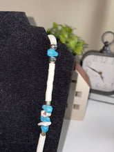 Load image into Gallery viewer, Boho Shell Turquoise Silver Necklace

