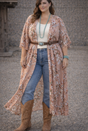 3X Floral Boho Duster