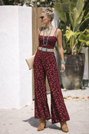 Large Storia Floral Boho Ruffle Wide Leg Jumper