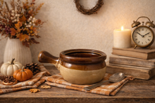 Load image into Gallery viewer, Vintage Boho Brown &amp; Tan Ceramic Soup Bowl
