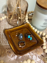 Load image into Gallery viewer, Vintage Brown Glazed Ceramic Square Dish
