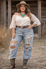 Load image into Gallery viewer, 10 Short American Eagle Super High Rise Baggy Straight Denim Jeans
