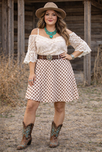 Load image into Gallery viewer, Size 8 Eva Mendes New York and Company Boho Silky Polka Dot Skirt
