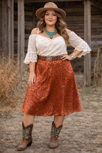 Load image into Gallery viewer, Medium SHEIN Leopard Satin Midi Skirt
