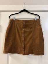 Load image into Gallery viewer, Large Abercrombie &amp; Fitch Brown Suede Button Up Mini Skirt
